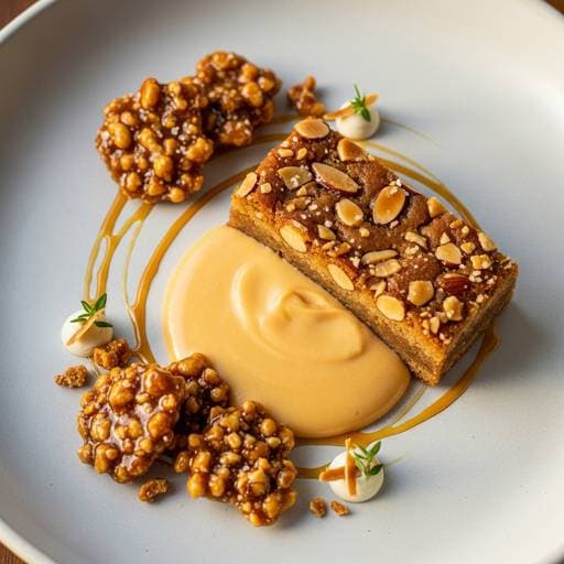 Vanilla Caramel With Roasted Almonds Cake